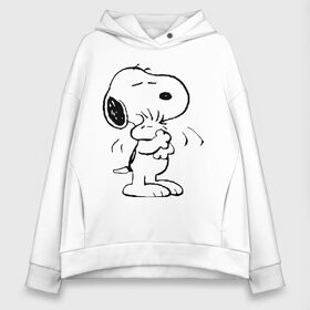 Женское худи Oversize хлопок с принтом Snoopy в городе Новоалтайск, френч-терри — 70% хлопок, 30% полиэстер. Мягкий теплый начес внутри —100% хлопок | боковые карманы, эластичные манжеты и нижняя кромка, капюшон на магнитной кнопке | snoopy | сгупи