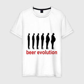Мужская футболка хлопок с принтом Beer evolution в городе Новоалтайск, 100% хлопок | прямой крой, круглый вырез горловины, длина до линии бедер, слегка спущенное плечо. | Тематика изображения на принте: beer evolution