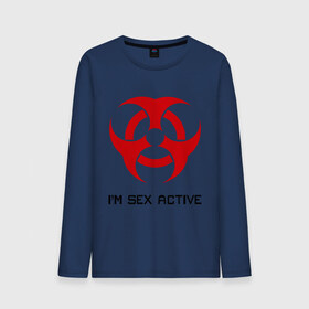 Мужской лонгслив хлопок с принтом I`am sex active в городе Новоалтайск, 100% хлопок |  | active | актив | активный