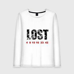 Женский лонгслив хлопок с принтом LOST в городе Новоалтайск, 100% хлопок |  | Тематика изображения на принте: lost | лост | остаться в живых