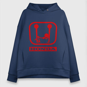 Женское худи Oversize хлопок с принтом Honda (эро) в городе Новоалтайск, френч-терри — 70% хлопок, 30% полиэстер. Мягкий теплый начес внутри —100% хлопок | боковые карманы, эластичные манжеты и нижняя кромка, капюшон на магнитной кнопке | honda | авто | автомобиль | логотип | марка | машина | хонда