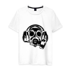 Мужская футболка хлопок с принтом Toxic DJ в городе Новоалтайск, 100% хлопок | прямой крой, круглый вырез горловины, длина до линии бедер, слегка спущенное плечо. | deejay | dj | toxic | диджей | противогаз | токсик