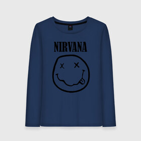 Женский лонгслив хлопок с принтом Nirvana в городе Новоалтайск, 100% хлопок |  | cobain | media | nirvana | rock | smells like teen spirit | toplanding | кобейн | нирвана | рок