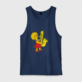 Мужская майка хлопок с принтом Лиза и саксофон в городе Новоалтайск, 100% хлопок |  | гомер