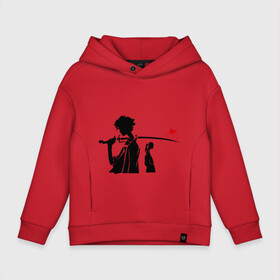 Детское худи Oversize хлопок с принтом Samurai Champloo в городе Новоалтайск, френч-терри — 70% хлопок, 30% полиэстер. Мягкий теплый начес внутри —100% хлопок | боковые карманы, эластичные манжеты и нижняя кромка, капюшон на магнитной кнопке | anime | champloo | samurai | аниме | манга