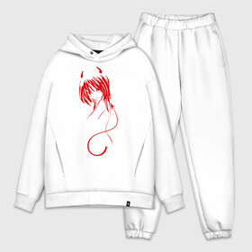 Мужской костюм хлопок OVERSIZE с принтом Devil Girl в городе Новоалтайск,  |  | devil girl | бесенок | девушка | для девушек | дьявольская девушка | рога | рожки | чертенок