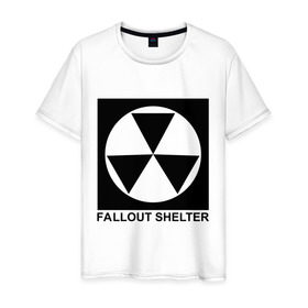 Мужская футболка хлопок с принтом Fallout shelter в городе Новоалтайск, 100% хлопок | прямой крой, круглый вырез горловины, длина до линии бедер, слегка спущенное плечо. | fallout | shelter | игра | игры