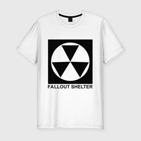 Мужская футболка премиум с принтом Fallout shelter в городе Новоалтайск, 92% хлопок, 8% лайкра | приталенный силуэт, круглый вырез ворота, длина до линии бедра, короткий рукав | Тематика изображения на принте: fallout | shelter | игра | игры