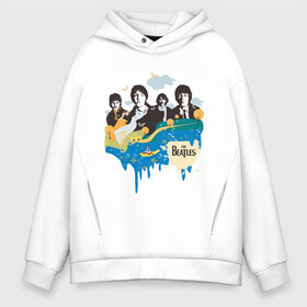 Мужское худи Oversize хлопок с принтом The Beatles в городе Новоалтайск, френч-терри — 70% хлопок, 30% полиэстер. Мягкий теплый начес внутри —100% хлопок | боковые карманы, эластичные манжеты и нижняя кромка, капюшон на магнитной кнопке | beatles | lennon | битлз | битлс | битлы | леннон
