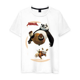 Мужская футболка хлопок с принтом Kung Fu Panda 2 в городе Новоалтайск, 100% хлопок | прямой крой, круглый вырез горловины, длина до линии бедер, слегка спущенное плечо. | панда