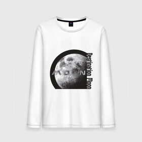 Мужской лонгслив хлопок с принтом MOON (Destination Moon) в городе Новоалтайск, 100% хлопок |  | destination moon | moon | луна | назначение луны | стутник земли