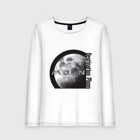 Женский лонгслив хлопок с принтом MOON (Destination Moon) в городе Новоалтайск, 100% хлопок |  | destination moon | moon | луна | назначение луны | стутник земли