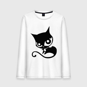 Мужской лонгслив хлопок с принтом Doom Kitty в городе Новоалтайск, 100% хлопок |  | cat | kitty | киса | кошка | кошки | черная кошка