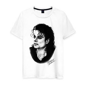 Мужская футболка хлопок с принтом Michael Jackson (6) в городе Новоалтайск, 100% хлопок | прямой крой, круглый вырез горловины, длина до линии бедер, слегка спущенное плечо. | jackson | michael | pop | джексон | майкл | майкл джексон | поп