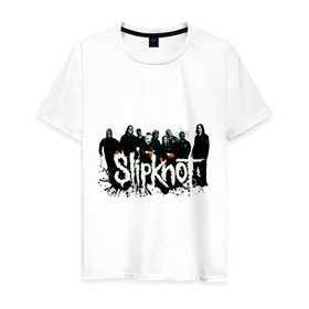 Мужская футболка хлопок с принтом Slipknot (3) в городе Новоалтайск, 100% хлопок | прямой крой, круглый вырез горловины, длина до линии бедер, слегка спущенное плечо. | Тематика изображения на принте: heavy metal | rock | slipknot | trash metal | альтернатива | лица | рок группа | рок группы | трэш метал | хеви метал
