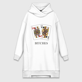 Платье-худи хлопок с принтом Bitches в городе Новоалтайск,  |  | poker | азартные | дама | карточные | карты | колода | покер