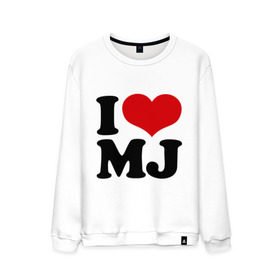 Мужской свитшот хлопок с принтом I LOVE MJ в городе Новоалтайск, 100% хлопок |  | i love | michael jackson | mj | майкл джексон | сердце | я люблю