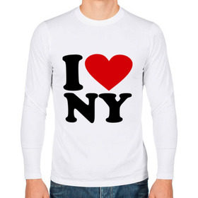 Мужской лонгслив хлопок с принтом I love NY в городе Новоалтайск, 100% хлопок |  | new york | нью йорк
