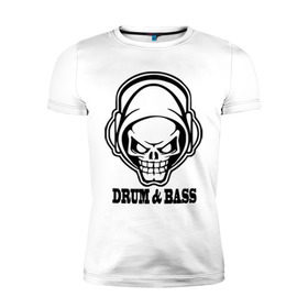 Мужская футболка премиум с принтом drum and bass6 в городе Новоалтайск, 92% хлопок, 8% лайкра | приталенный силуэт, круглый вырез ворота, длина до линии бедра, короткий рукав | драм н басс | череп | электро | электронная музыка музыка