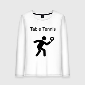 Женский лонгслив хлопок с принтом Table Tennis в городе Новоалтайск, 100% хлопок |  | tennis