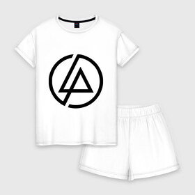 Женская пижама с шортиками хлопок с принтом Linkin park (5) в городе Новоалтайск, 100% хлопок | футболка прямого кроя, шорты свободные с широкой мягкой резинкой | linkin | park | линкин парк