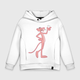 Детское худи Oversize хлопок с принтом PinkPanther в городе Новоалтайск, френч-терри — 70% хлопок, 30% полиэстер. Мягкий теплый начес внутри —100% хлопок | боковые карманы, эластичные манжеты и нижняя кромка, капюшон на магнитной кнопке | Тематика изображения на принте: pink panther | розовая пантера