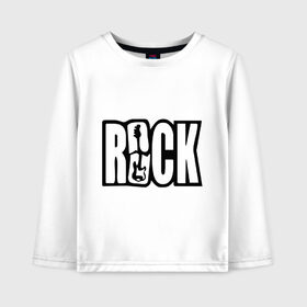Детский лонгслив хлопок с принтом Rock Logo в городе Новоалтайск, 100% хлопок | круглый вырез горловины, полуприлегающий силуэт, длина до линии бедер | гитара