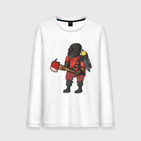 Мужской лонгслив хлопок с принтом Pyro comics - TF2 в городе Новоалтайск, 100% хлопок |  | pyro comics | shooter | team fortress 2 | tf2 | поджигатель | стрелялка | шутер