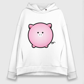 Женское худи Oversize хлопок с принтом Cute Puffy Animals (2) в городе Новоалтайск, френч-терри — 70% хлопок, 30% полиэстер. Мягкий теплый начес внутри —100% хлопок | боковые карманы, эластичные манжеты и нижняя кромка, капюшон на магнитной кнопке | cute puffy animals | животные | милые надутые | поросенок | свинка | свинья | хрюн | хрюшка