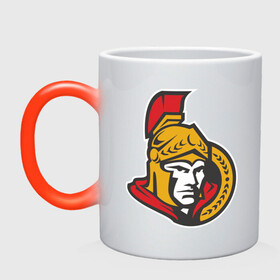 Кружка хамелеон с принтом Ottawa Senators в городе Новоалтайск, керамика | меняет цвет при нагревании, емкость 330 мл | ottawa senators | канадский хоккей | нхл | оттава сенаторс | хокей | хоккей | хоккейная лига