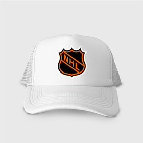 Кепка тракер с сеткой с принтом NHL в городе Новоалтайск, трикотажное полотно; задняя часть — сетка | длинный козырек, универсальный размер, пластиковая застежка | национальная хоккейная лига | нхл