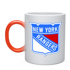 Кружка хамелеон с принтом New York Rangers в городе Новоалтайск, керамика | меняет цвет при нагревании, емкость 330 мл | new york rangers | nhl | национальная хоккейная лига | нью йорк рейнджерс | хоккей | хоккейная лига