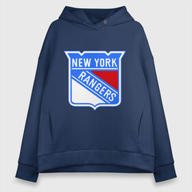 Женское худи Oversize хлопок с принтом New York Rangers в городе Новоалтайск, френч-терри — 70% хлопок, 30% полиэстер. Мягкий теплый начес внутри —100% хлопок | боковые карманы, эластичные манжеты и нижняя кромка, капюшон на магнитной кнопке | new york rangers | nhl | национальная хоккейная лига | нью йорк рейнджерс | хоккей | хоккейная лига