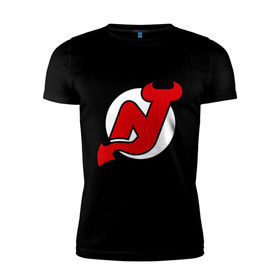 Мужская футболка премиум с принтом New Jersey Devils в городе Новоалтайск, 92% хлопок, 8% лайкра | приталенный силуэт, круглый вырез ворота, длина до линии бедра, короткий рукав | национальная хоккейная лига | нхл | нью джерси девилс