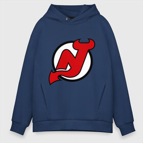 Мужское худи Oversize хлопок с принтом New Jersey Devils в городе Новоалтайск, френч-терри — 70% хлопок, 30% полиэстер. Мягкий теплый начес внутри —100% хлопок | боковые карманы, эластичные манжеты и нижняя кромка, капюшон на магнитной кнопке | национальная хоккейная лига | нхл | нью джерси девилс
