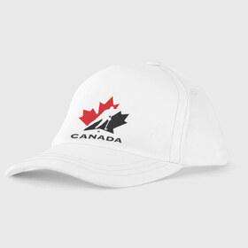 Детская бейсболка с принтом Canada в городе Новоалтайск, 100% хлопок | классический козырек, металлическая застежка-регулятор размера | Тематика изображения на принте: canada | hockey | nhl | канада | лига | нхл | хокей | хокейнаялига | хоккей | хоккейная лига