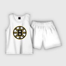Детская пижама с шортами хлопок с принтом Boston Bruins в городе Новоалтайск,  |  | Тематика изображения на принте: нхл | хоккейная лига