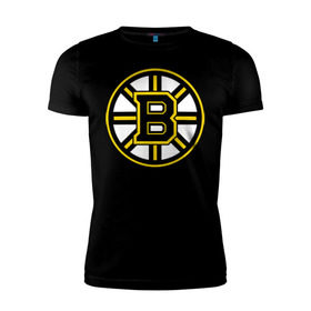 Мужская футболка премиум с принтом Boston Bruins в городе Новоалтайск, 92% хлопок, 8% лайкра | приталенный силуэт, круглый вырез ворота, длина до линии бедра, короткий рукав | нхл | хоккейная лига