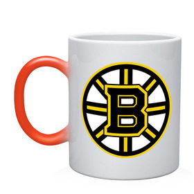 Кружка хамелеон с принтом Boston Bruins в городе Новоалтайск, керамика | меняет цвет при нагревании, емкость 330 мл | нхл | хоккейная лига