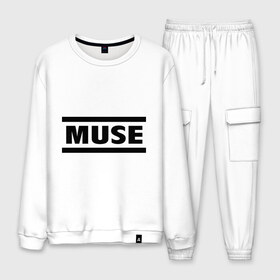 Мужской костюм хлопок с принтом Muse в городе Новоалтайск, 100% хлопок | на свитшоте круглая горловина, мягкая резинка по низу. Брюки заужены к низу, на них два вида карманов: два “обычных” по бокам и два объемных, с клапанами, расположенные ниже линии бедра. Брюки с мягкой трикотажной резинкой на поясе и по низу штанин. В поясе для дополнительного комфорта — широкие завязки | heavy metal | metal | muse | rock | trash metal | альтернатива | квартет | лица | метал | рок | рок группа | рок группы | трэш метал | хеви метал