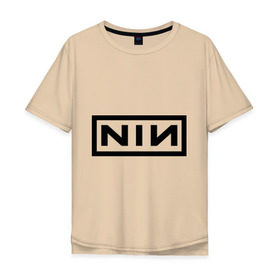 Мужская футболка хлопок Oversize с принтом Nine inch nails в городе Новоалтайск, 100% хлопок | свободный крой, круглый ворот, “спинка” длиннее передней части | heavy metal | metal | rock | trash metal | квартет | метал | рок | рок группа | рок группы | трэш метал | хеви метал