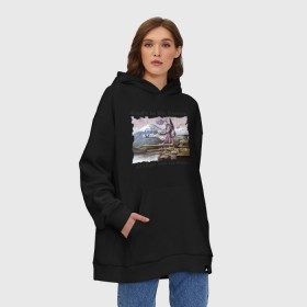 Худи SuperOversize хлопок с принтом Evangelion в городе Новоалтайск, 70% хлопок, 30% полиэстер, мягкий начес внутри | карман-кенгуру, эластичная резинка на манжетах и по нижней кромке, двухслойный капюшон
 | anime | evangelion | аниме | анимэ | евангелион