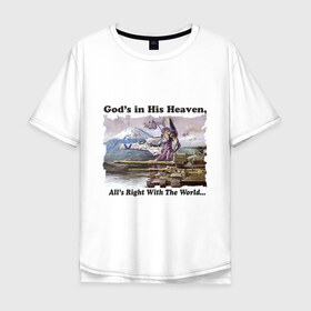 Мужская футболка хлопок Oversize с принтом Evangelion в городе Новоалтайск, 100% хлопок | свободный крой, круглый ворот, “спинка” длиннее передней части | anime | evangelion | аниме | анимэ | евангелион