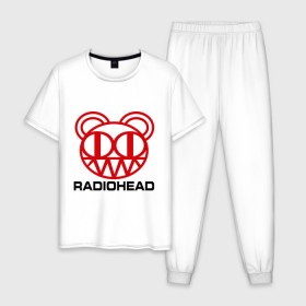 Мужская пижама хлопок с принтом Radiohead (2) в городе Новоалтайск, 100% хлопок | брюки и футболка прямого кроя, без карманов, на брюках мягкая резинка на поясе и по низу штанин
 | radiohead | rock | радиохед | рок