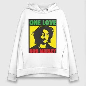 Женское худи Oversize хлопок с принтом Marley в городе Новоалтайск, френч-терри — 70% хлопок, 30% полиэстер. Мягкий теплый начес внутри —100% хлопок | боковые карманы, эластичные манжеты и нижняя кромка, капюшон на магнитной кнопке | bob marley | боб марли | регги | ямайка