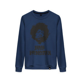 Женский свитшот хлопок с принтом Jimi Hendrix в городе Новоалтайск, 100% хлопок | прямой крой, круглый вырез, на манжетах и по низу широкая трикотажная резинка  | 60е | гитарист | джими хендрикс | джимми хендрикс | ретро | рок