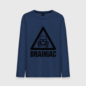 Мужской лонгслив хлопок с принтом Brainiac в городе Новоалтайск, 100% хлопок |  | brainiac | брейниак | комиксы | мозг | череп