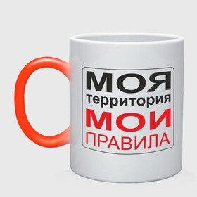 Кружка хамелеон с принтом Моя территория мои правила в городе Новоалтайск, керамика | меняет цвет при нагревании, емкость 330 мл | жизнь | законы | пространство