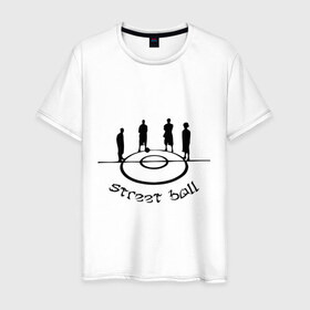 Мужская футболка хлопок с принтом Street ball в городе Новоалтайск, 100% хлопок | прямой крой, круглый вырез горловины, длина до линии бедер, слегка спущенное плечо. | стритбол