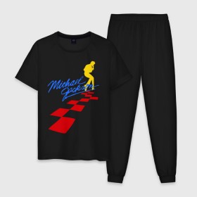 Мужская пижама хлопок с принтом Michael Jackson (11) в городе Новоалтайск, 100% хлопок | брюки и футболка прямого кроя, без карманов, на брюках мягкая резинка на поясе и по низу штанин
 | майкл джексон